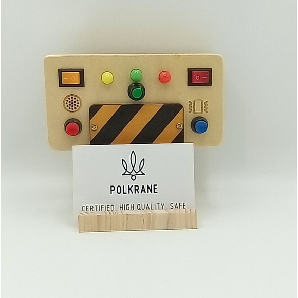 Polkrane Busy with LED Light Wooden Sensory Toy for Toddlers - Picture 1 of 4